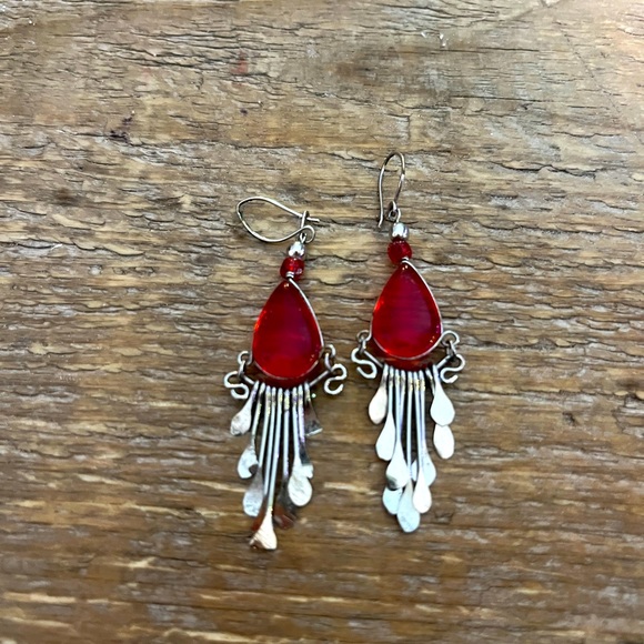 Handmade metallic earrings - Picture 2 of 2